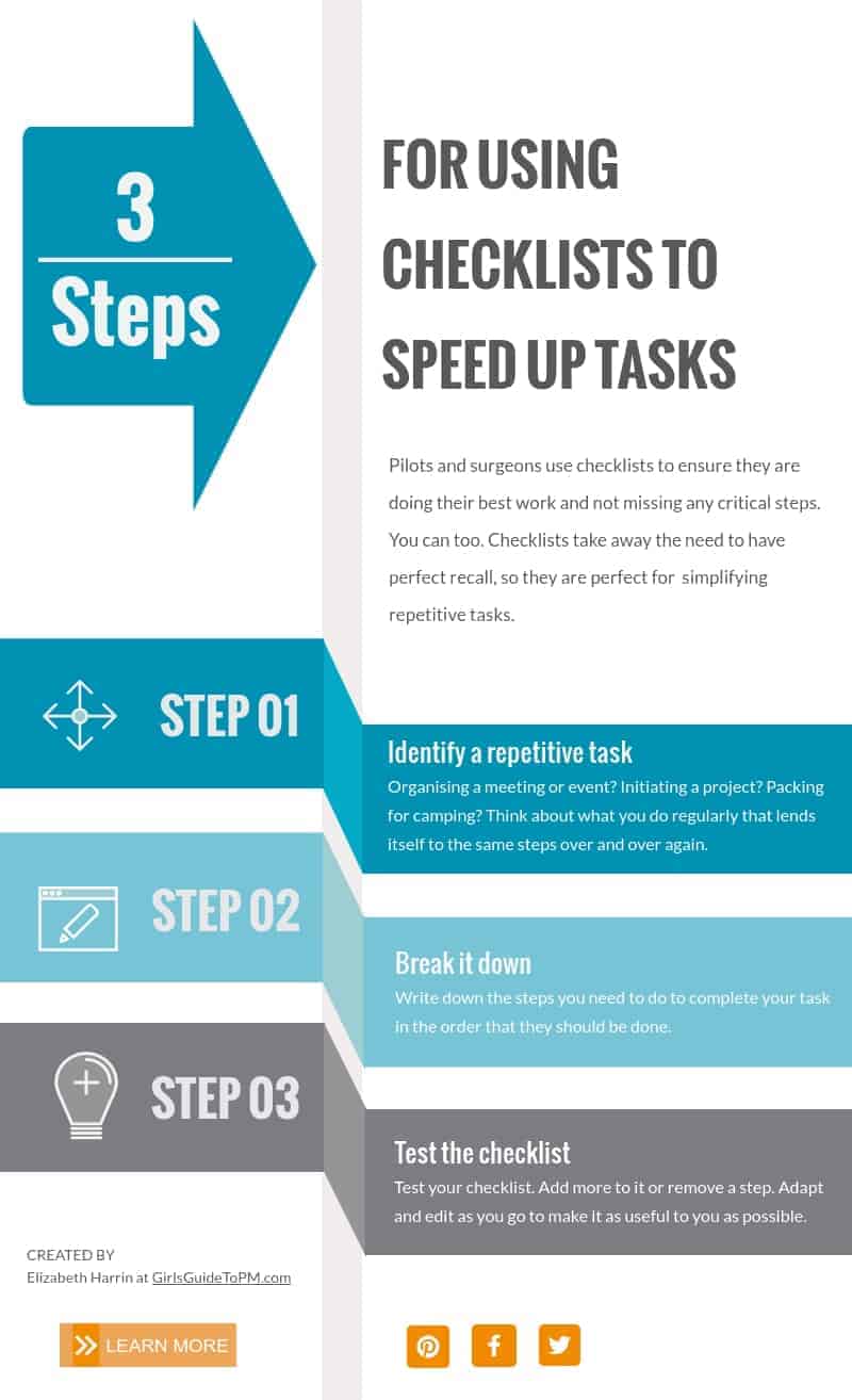 3 Steps for using checklists to speed up tasks