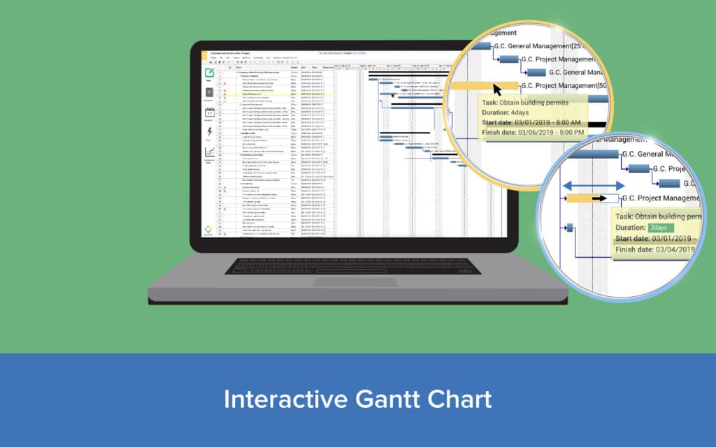 The Gantter Gantt chart is fully interactive