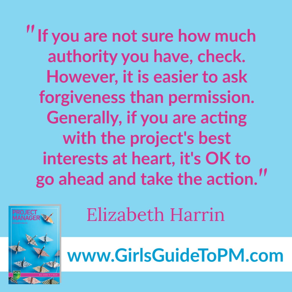 If you are not sure how much authority you have, check. However, it is easir to ask forgiveness than permission. Generally, if you are acting with the project's best interests at heart, it's OK to go ahead and take the action.