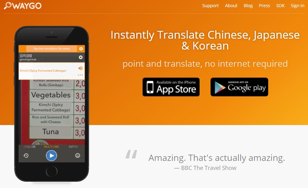 Waygo translate app
