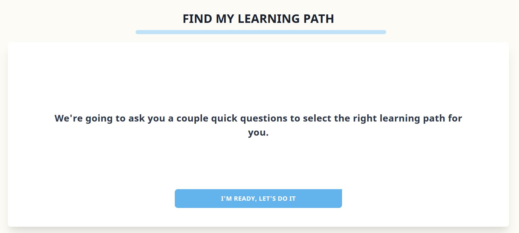 Kick off learning path screenshot