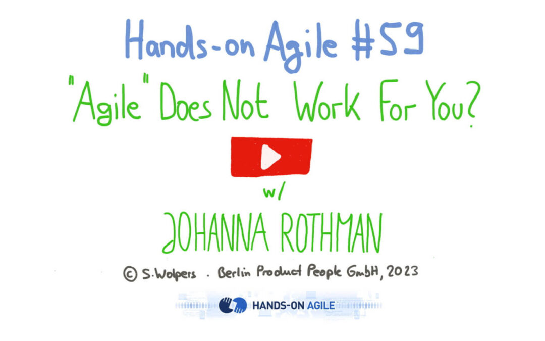 “Agile” Does Not Work for You? Tackling Fake Agility with Johanna Rothman at the 59th Hands-on Agile Meetup